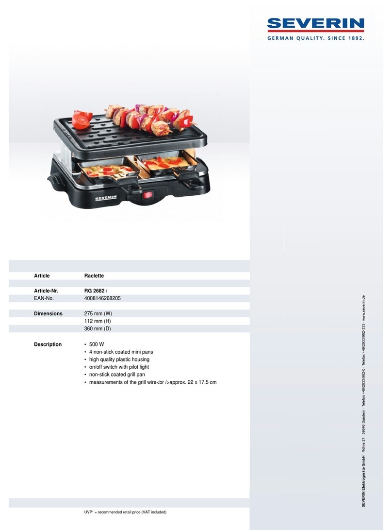 SEVERIN RG 2682 Dimensions SEVERIN RG 2682 Dimensions