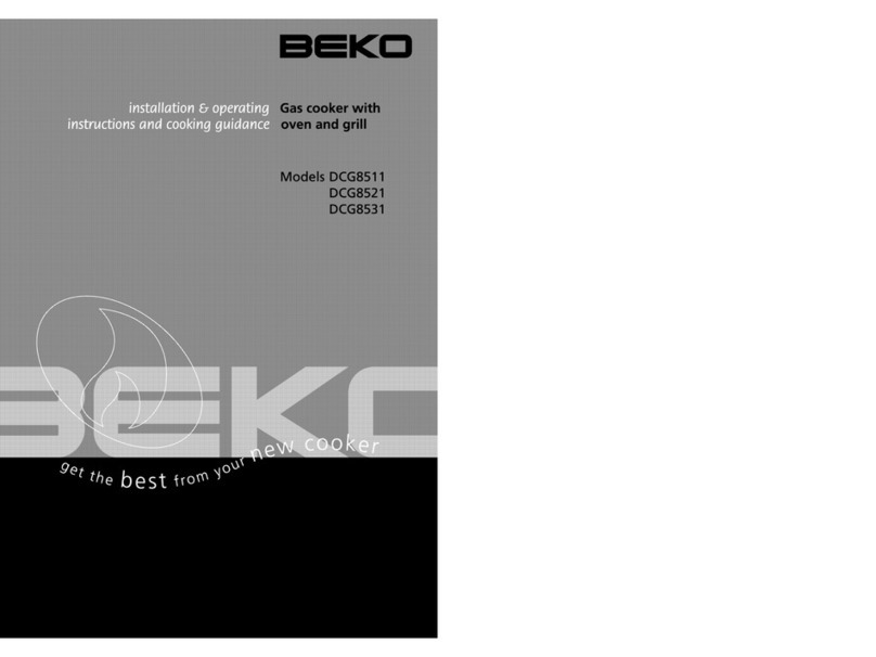 Beko DCG8511 Installation & operating instructions and cooking guidance