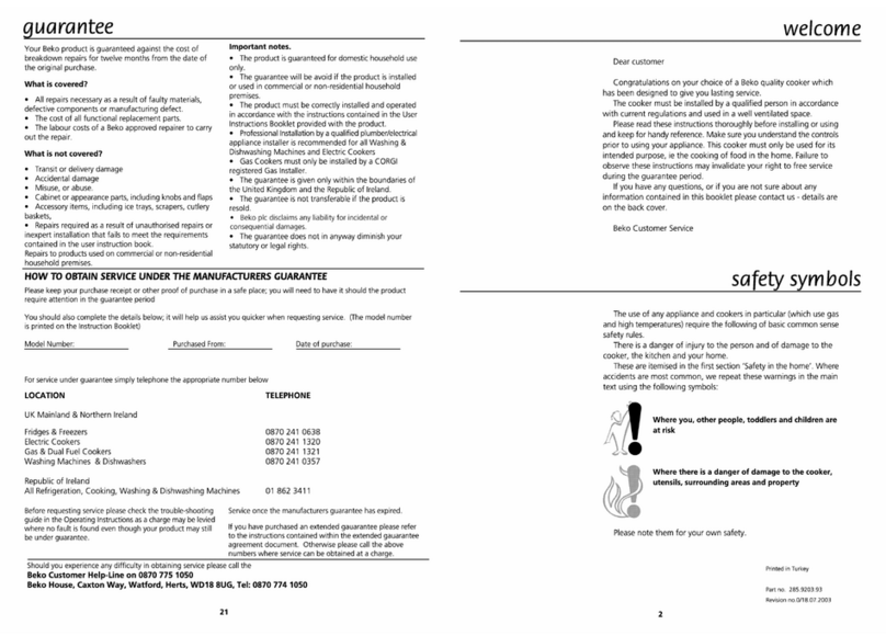 Beko DCG9621 manual