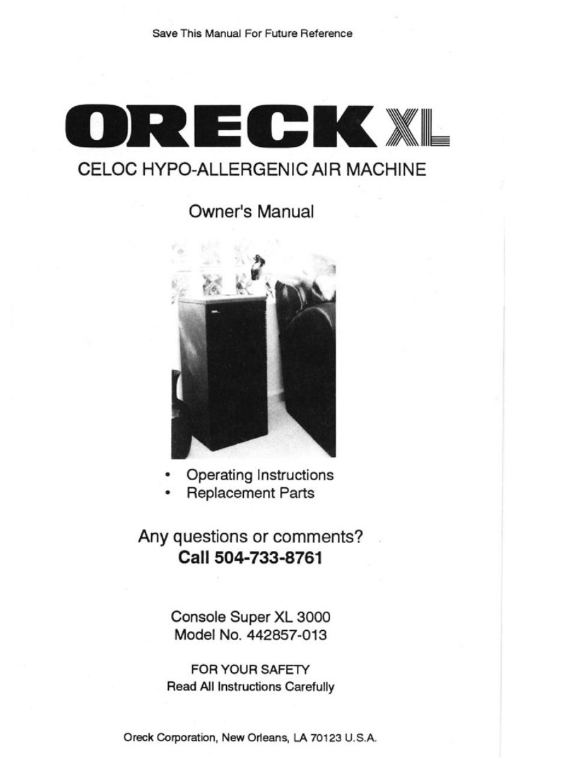 Oreck Air3000 User manual