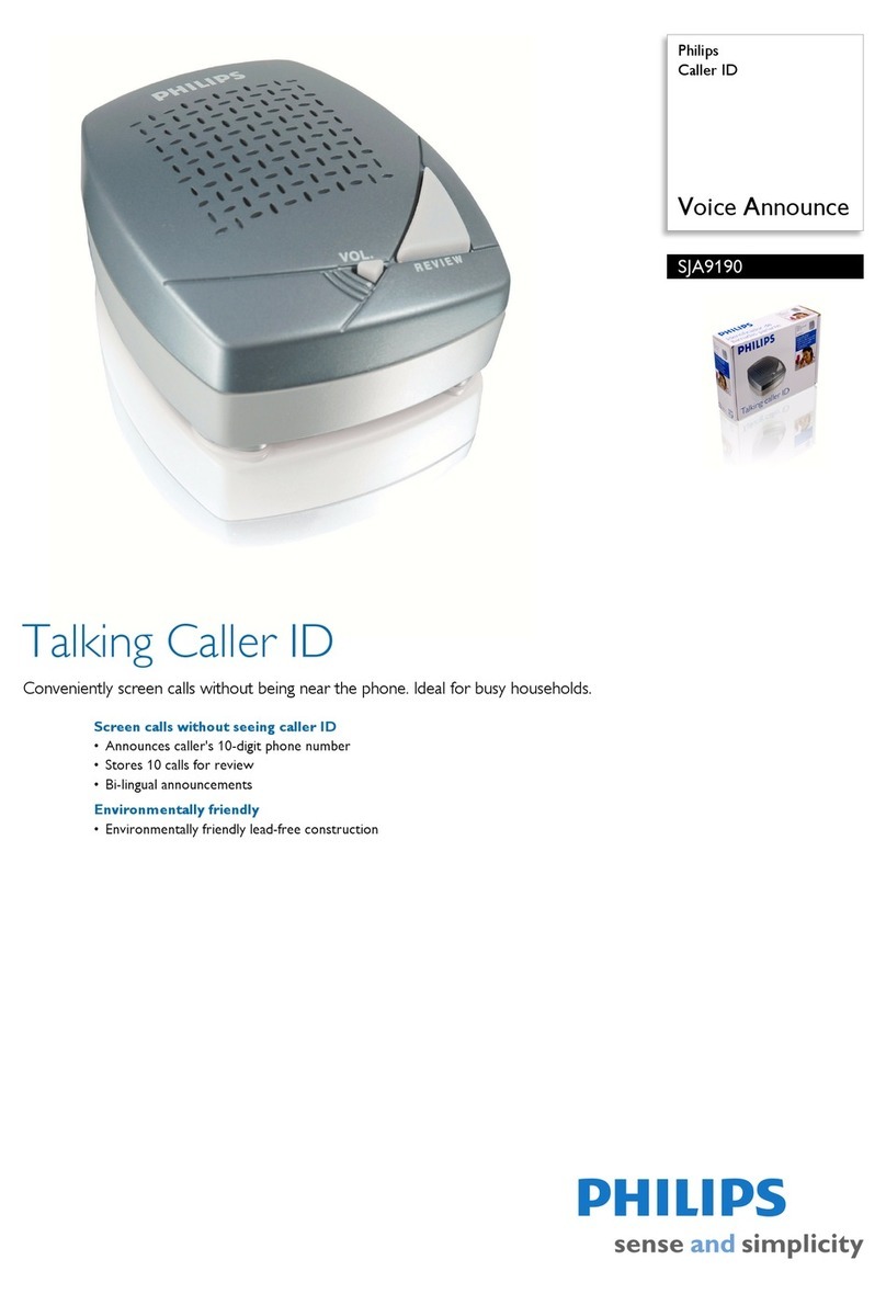 Philips SJA9190 - Caller ID User manual