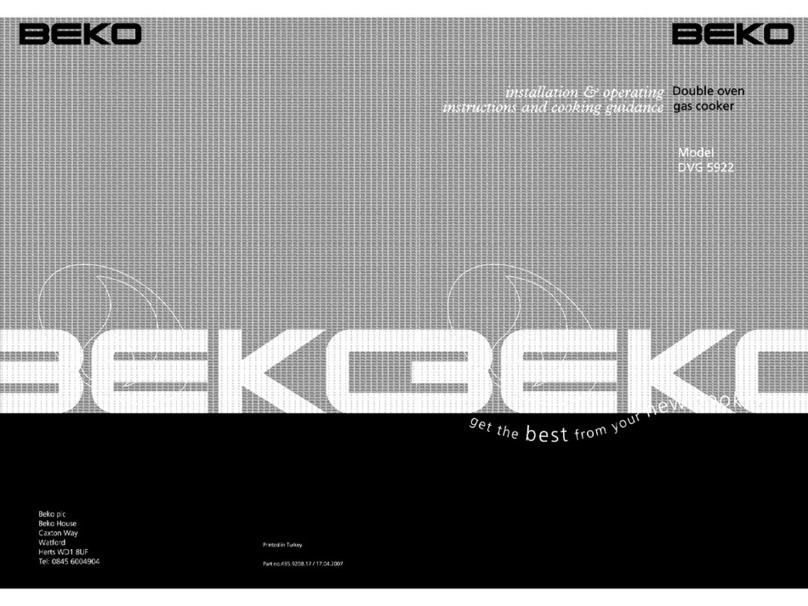 Beko DVG5922 Installation & operating instructions and cooking guidance
