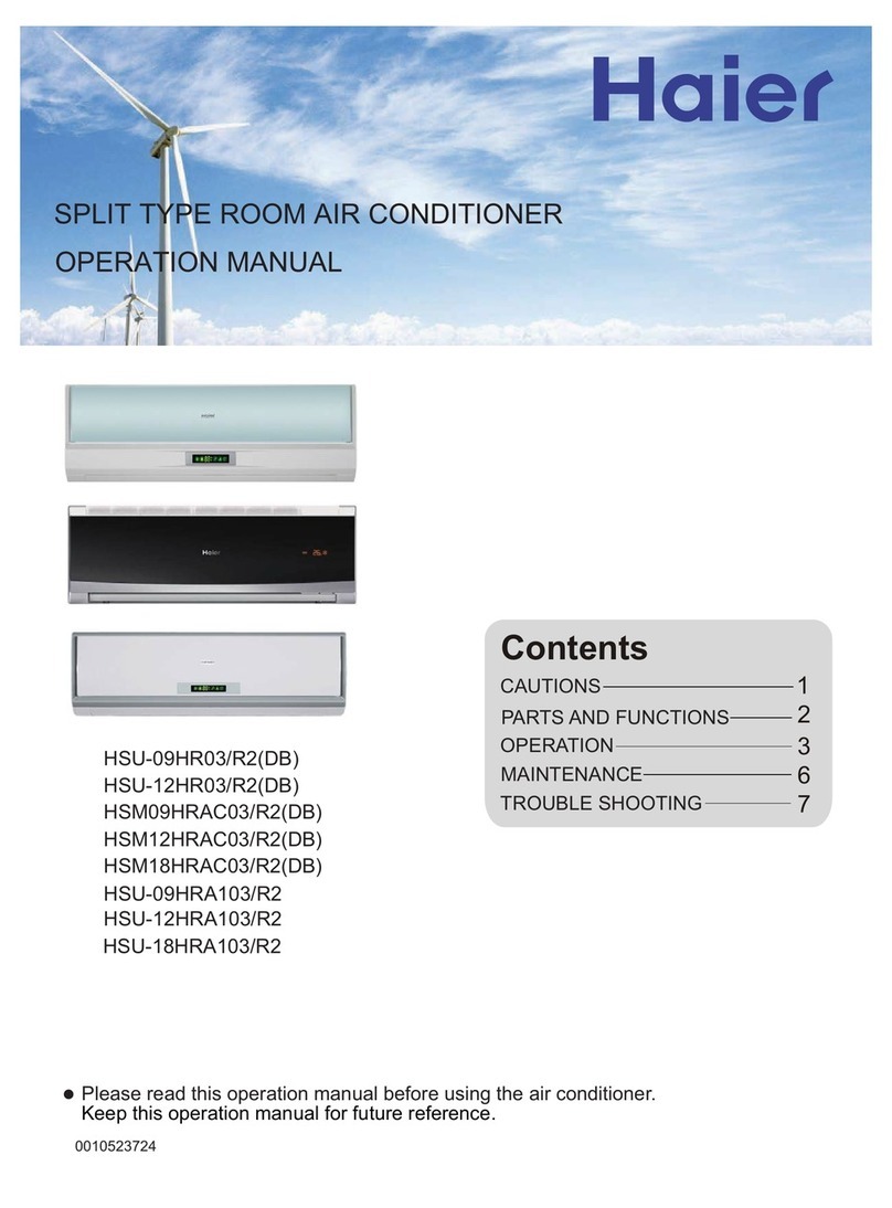 Haier HSM18HRAC03/R2(DB) User manual Haier HSM18HRAC03/R2(DB) User manual