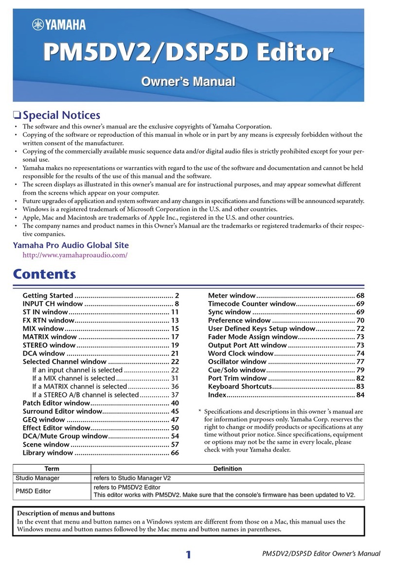 Yamaha DSP5D Editor User manual