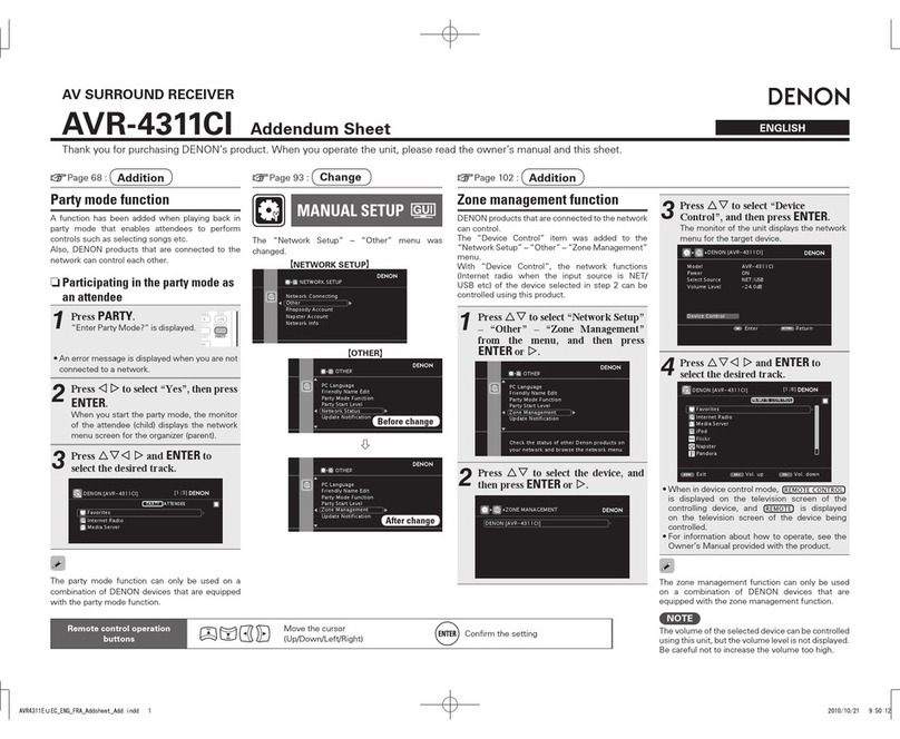 Denon AirPlay AVR-4311CI Installation and operating instructions