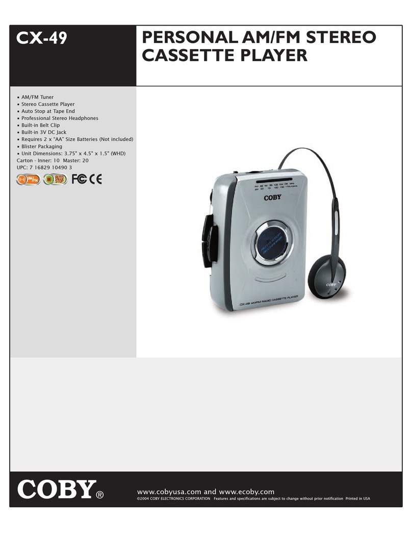 Coby CX-49 - Radio / Cassette Player User manual