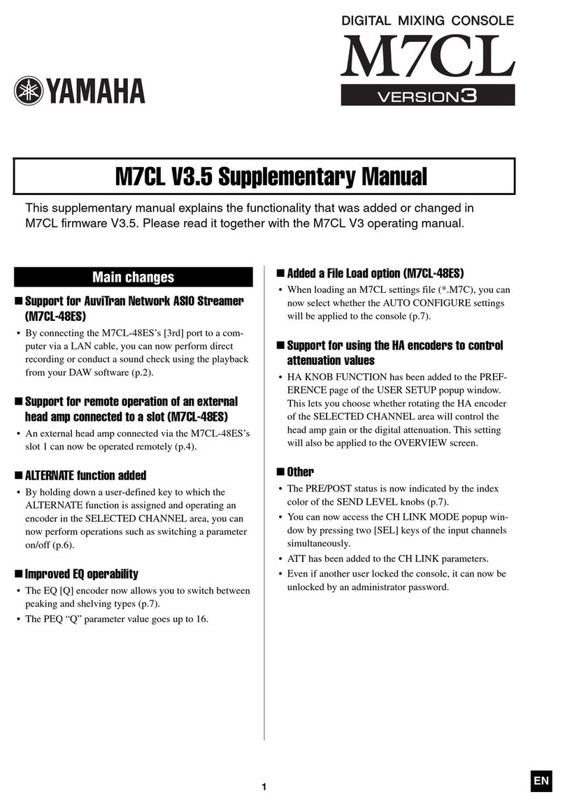 Yamaha M7CL StageMix V1.5 Instructions and recipes