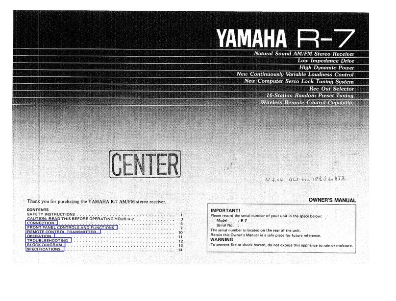 Yamaha R-7 User manual