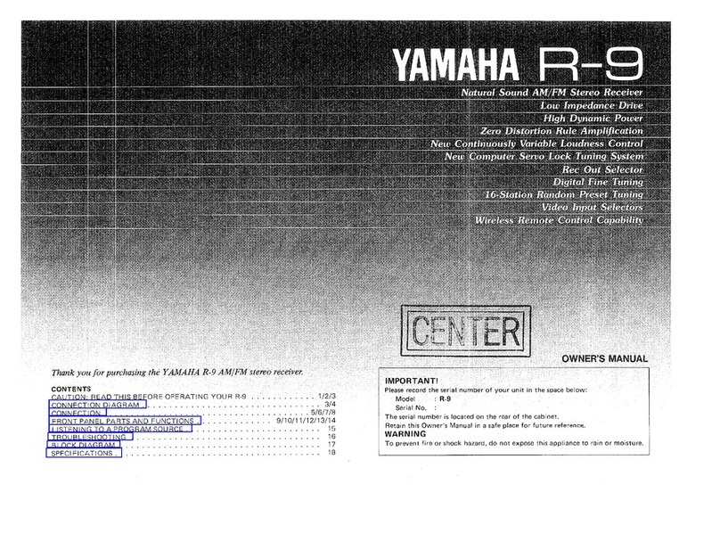 Yamaha R-9 owner's manual