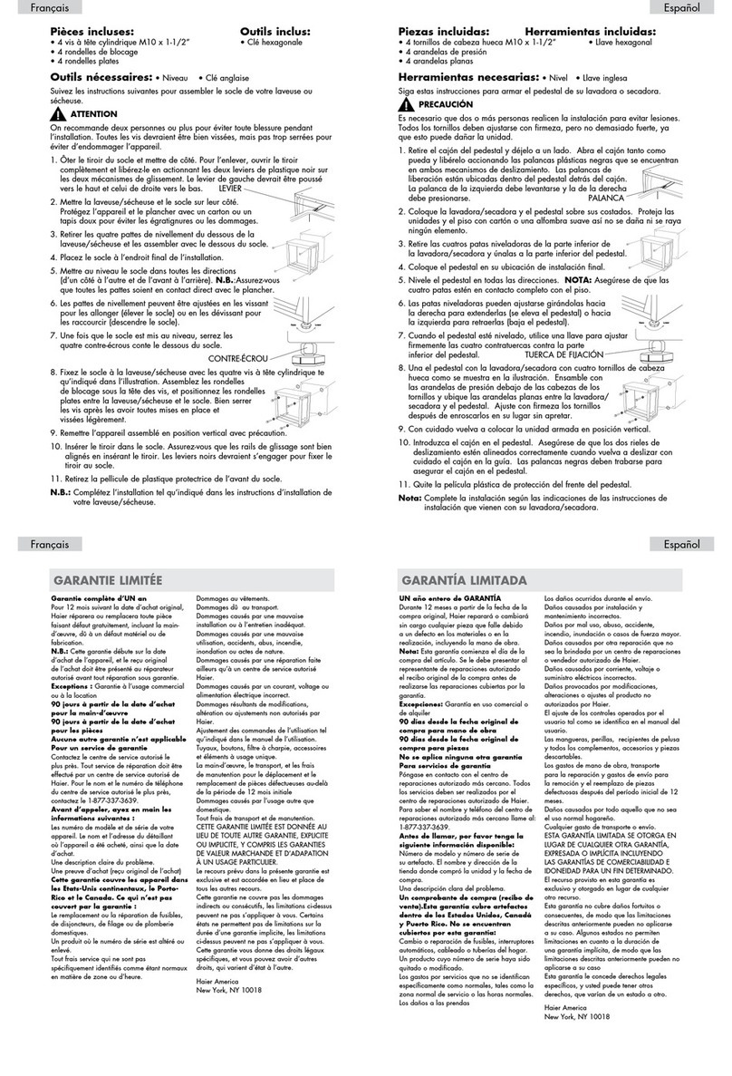Haier HFP1W User manual Haier HFP1W User manual