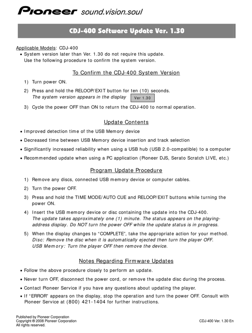 Pioneer CDJ-400 - Cd/Media Player Technical manual Pioneer CDJ-400 - Cd/Media Player Technical manual