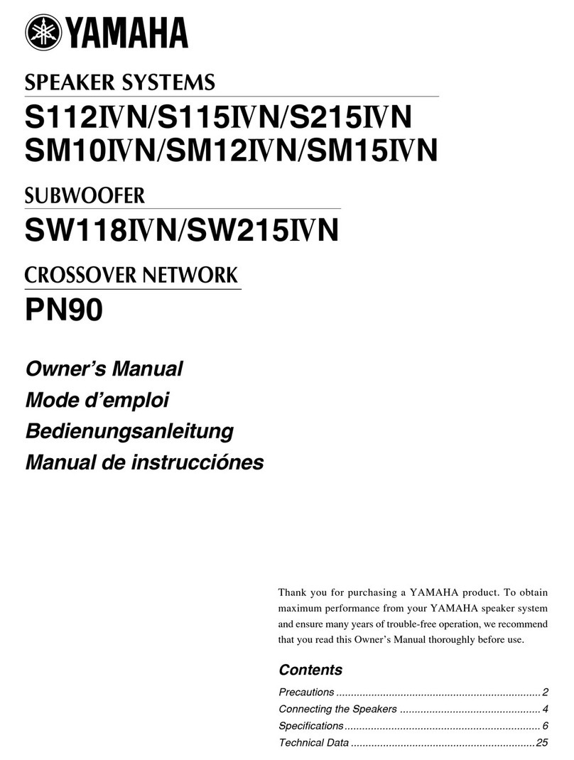 Yamaha SW118IVN owner's manual Yamaha SW118IVN owner's manual