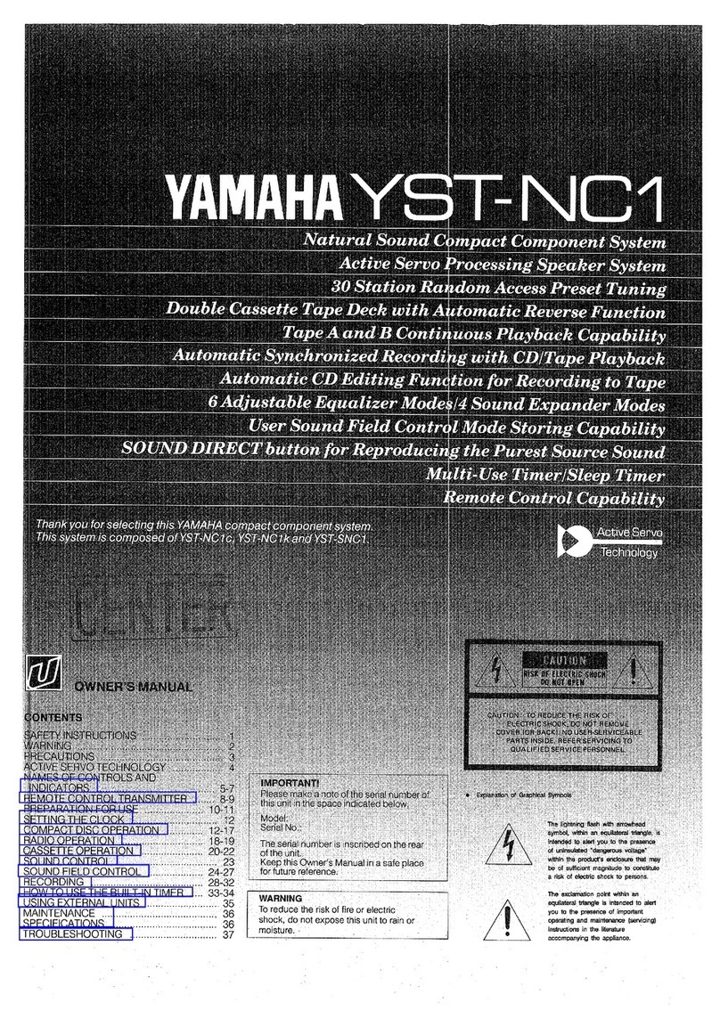 Yamaha YST-NC1 User manual
