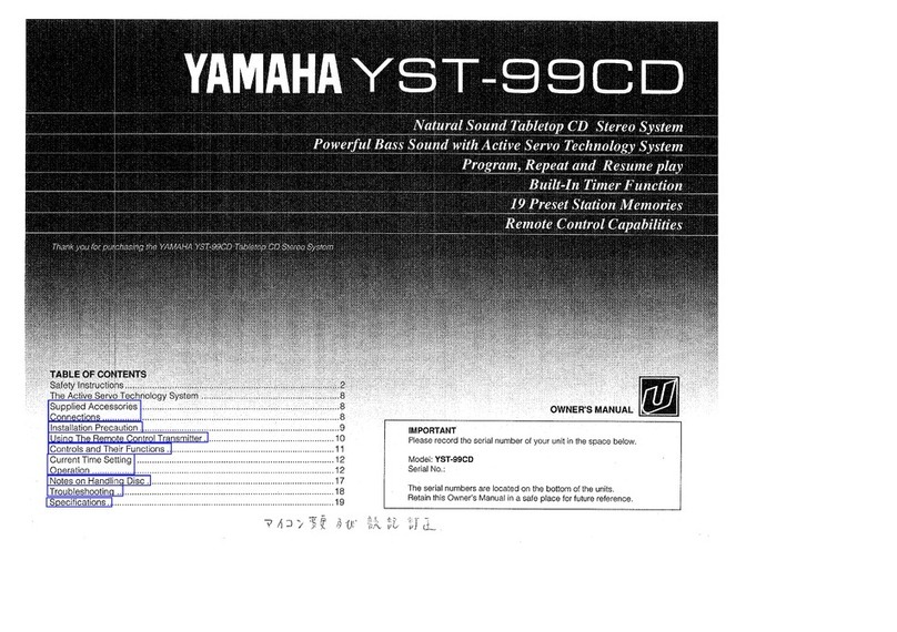 Yamaha YST-99CD User manual Yamaha YST-99CD User manual