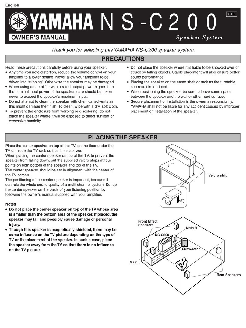 Yamaha NS-C200 owner's manual