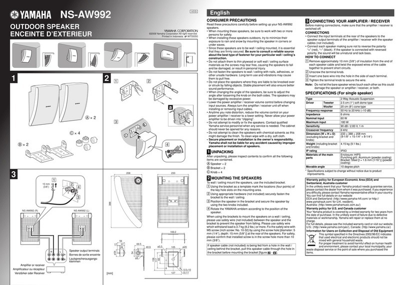 Yamaha NS-AW992 User manual Yamaha NS-AW992 User manual