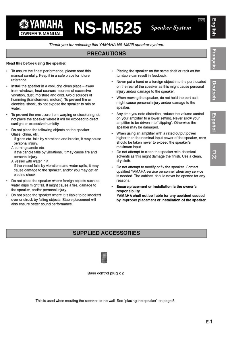 Yamaha NS-M525 - Left / Right Rear CH Speakers User manual