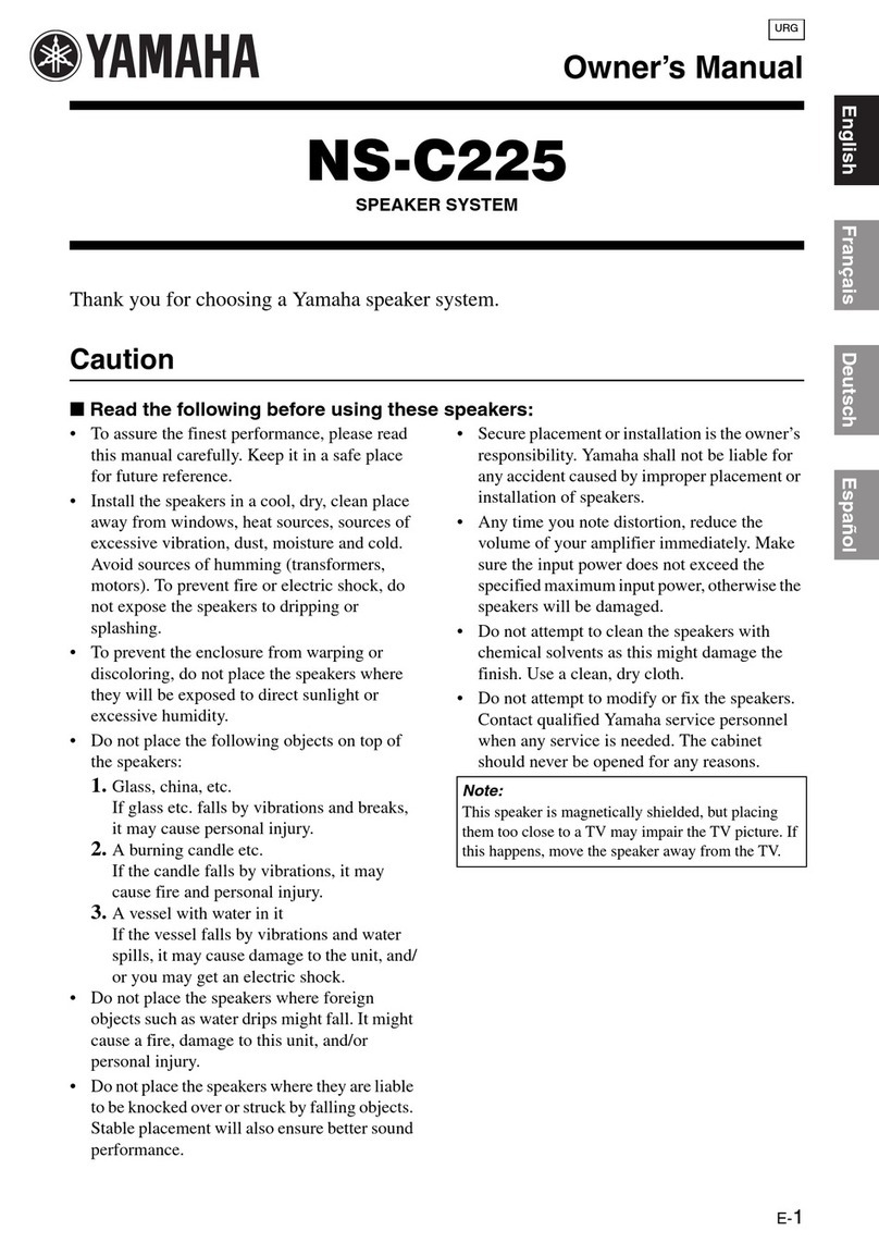 Yamaha NS-C225 - Center CH Speaker User manual