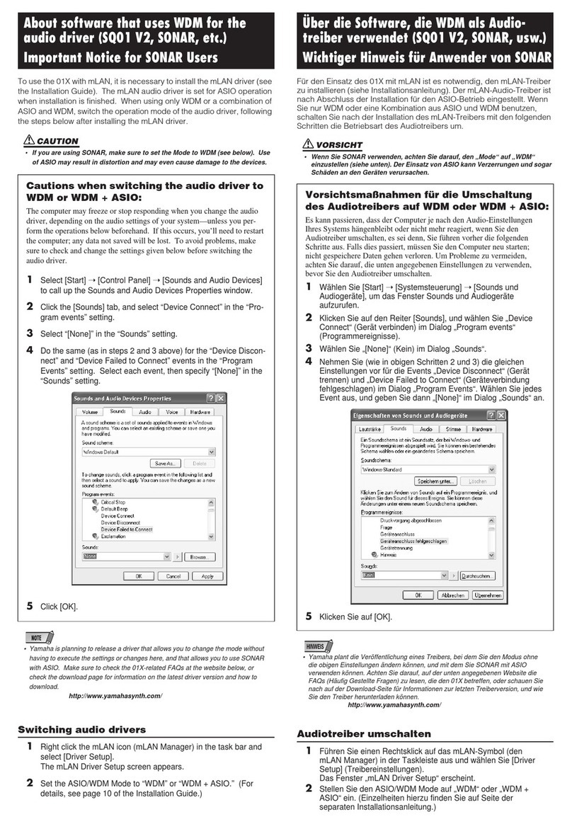 Yamaha 01x Software guide