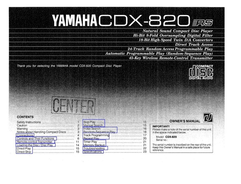 Yamaha CDX-820 User manual Yamaha CDX-820 User manual
