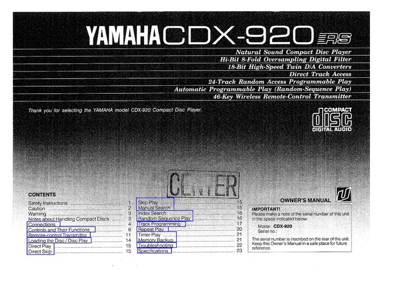 Yamaha CDX-920 User manual Yamaha CDX-920 User manual