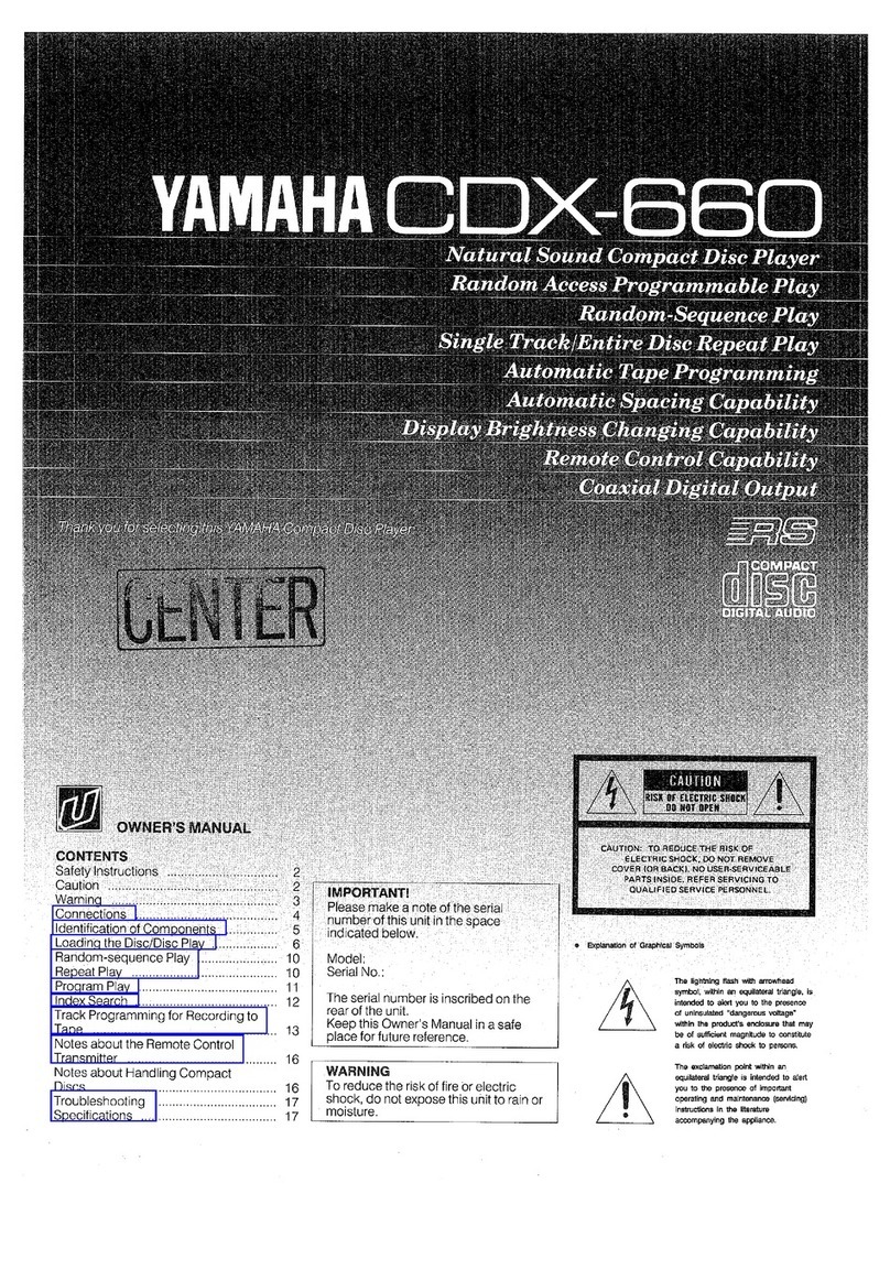 Yamaha CDX-660 User manual Yamaha CDX-660 User manual