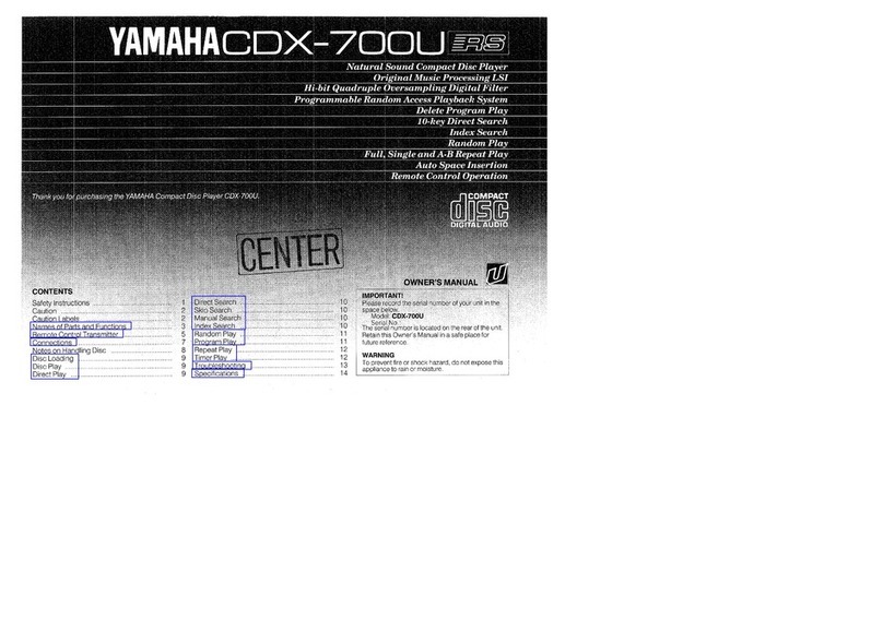 Yamaha CDX-700U User manual Yamaha CDX-700U User manual