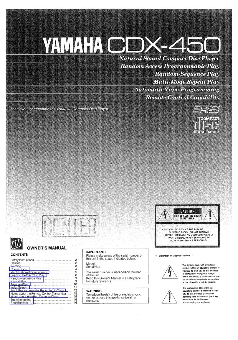 Yamaha CDX-450 User manual Yamaha CDX-450 User manual
