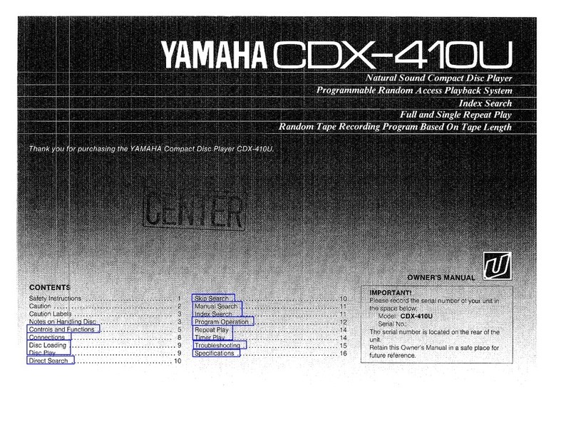 Yamaha CDX-410U User manual Yamaha CDX-410U User manual