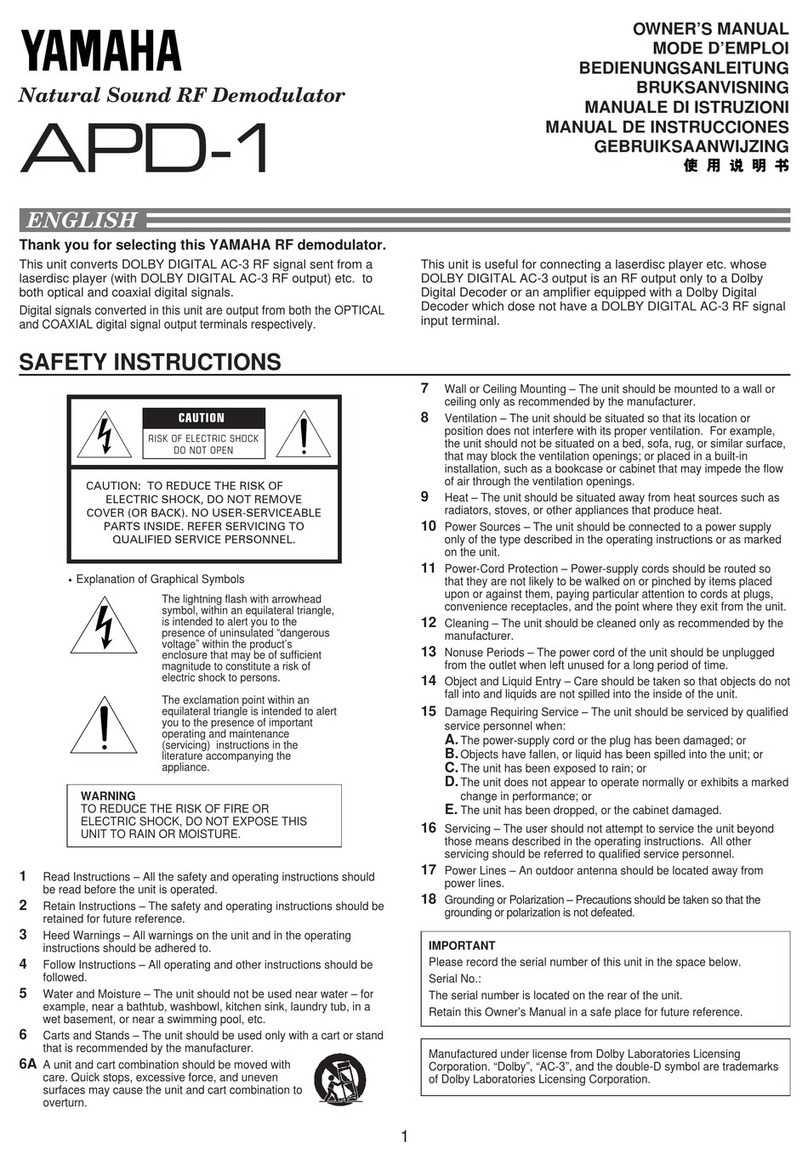 Yamaha APD-1 owner's manual