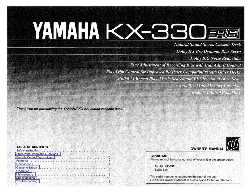 Yamaha KX-330 owner's manual