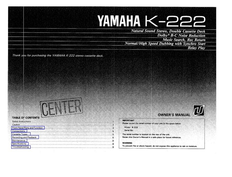Yamaha K-222 owner's manual