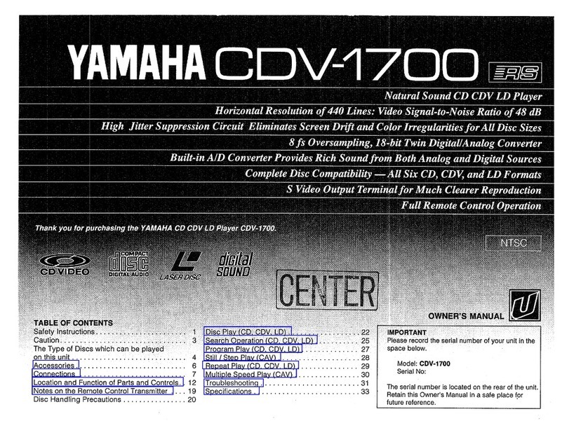 Yamaha CDV-1700 User manual Yamaha CDV-1700 User manual