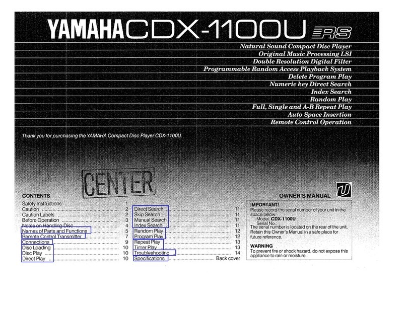 Yamaha CDX-1100U User manual Yamaha CDX-1100U User manual