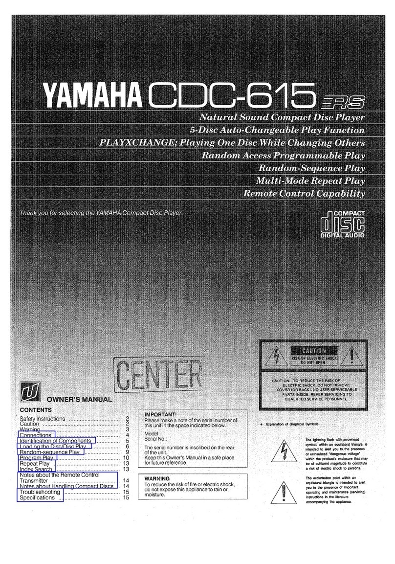 Yamaha CDC-615 User manual Yamaha CDC-615 User manual