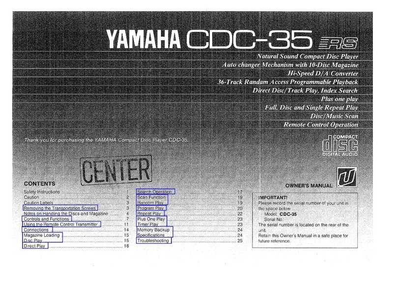 Yamaha CDC-35 User manual