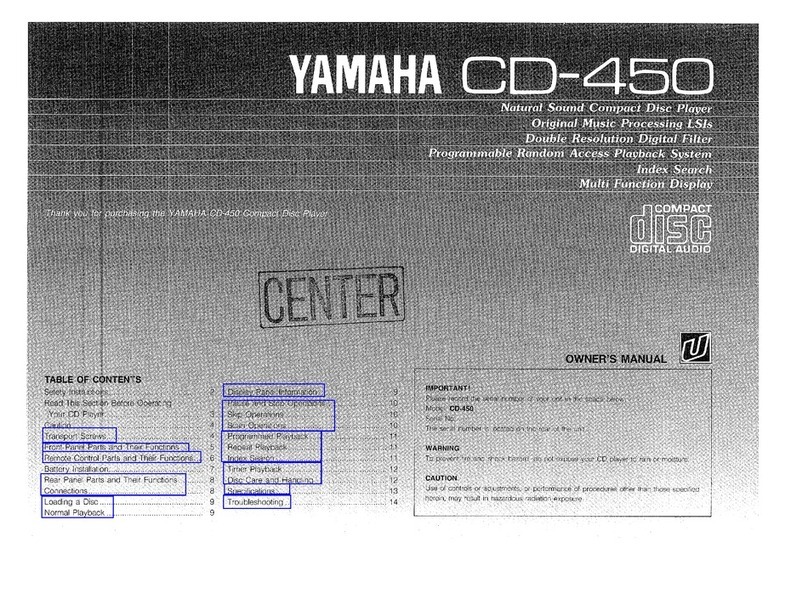 Yamaha CD-450 User manual Yamaha CD-450 User manual