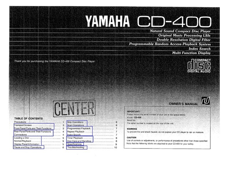 Yamaha CD-400 User manual