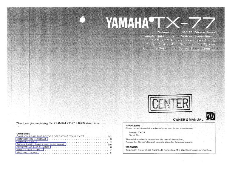 Yamaha TX-77 owner's manual