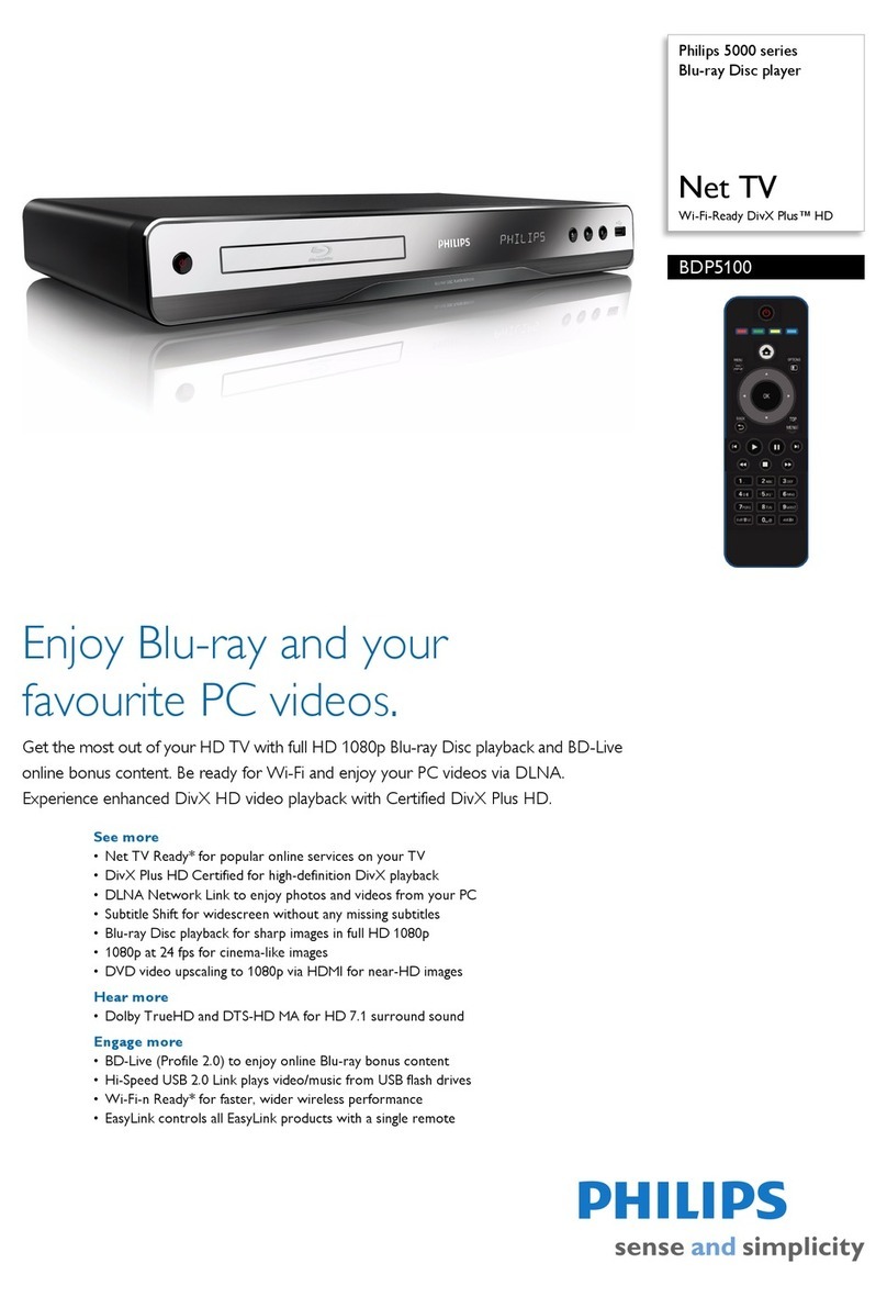 Philips BDP5100 Specifications