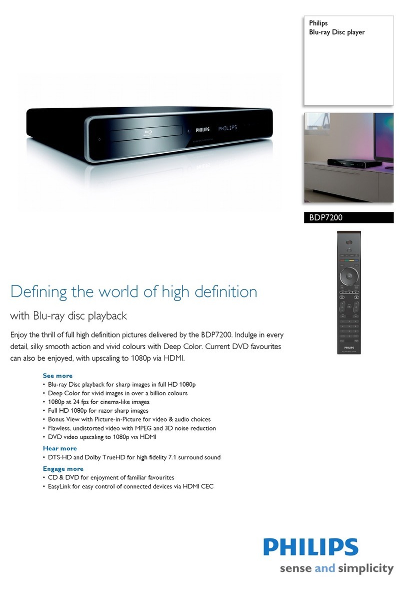 Philips BDP7200 Specification sheet
