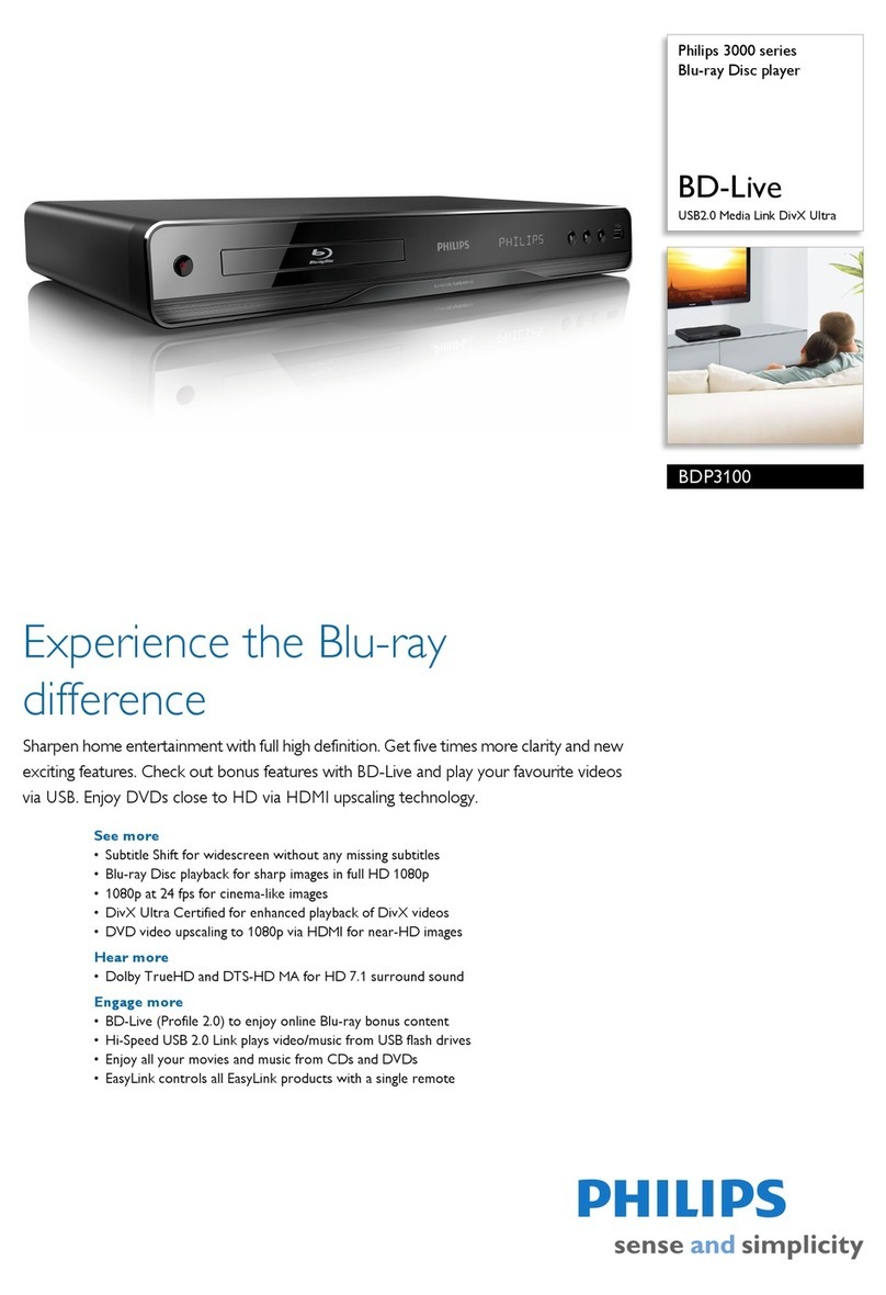 Philips BDP3100 Specifications