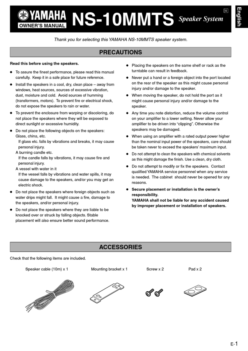 Yamaha NS-10MMTS owner's manual