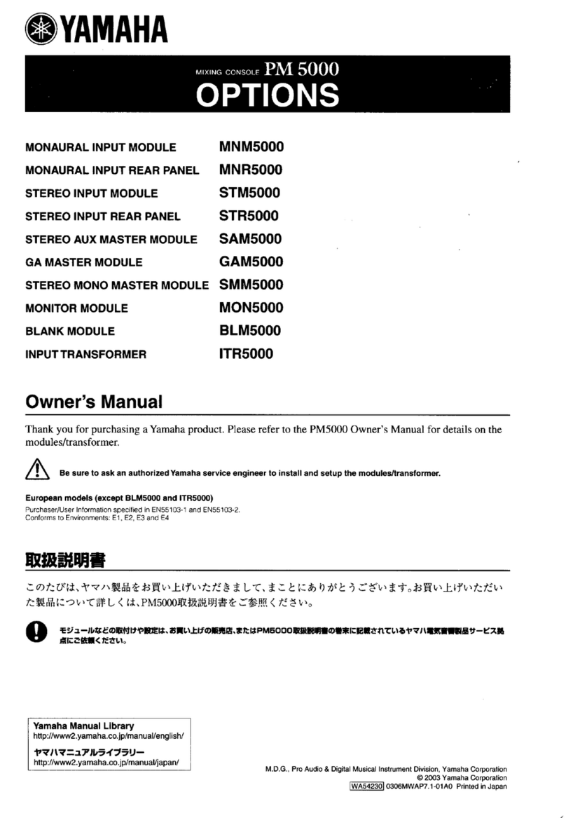 Yamaha PM 5000 Series owner's manual