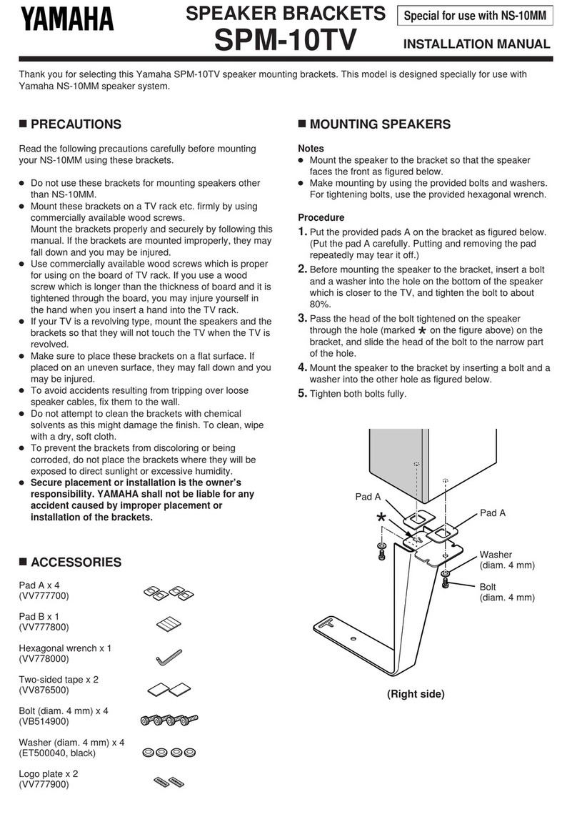 Yamaha SPM-10TV installation manual Yamaha SPM-10TV installation manual