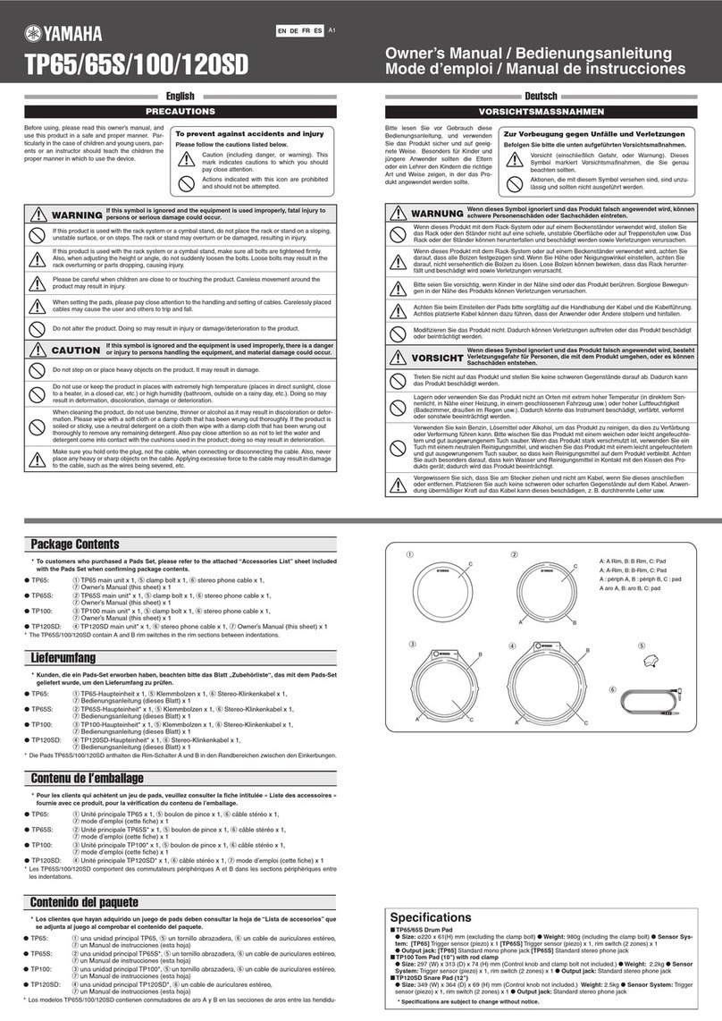 Yamaha TP100 User manual
