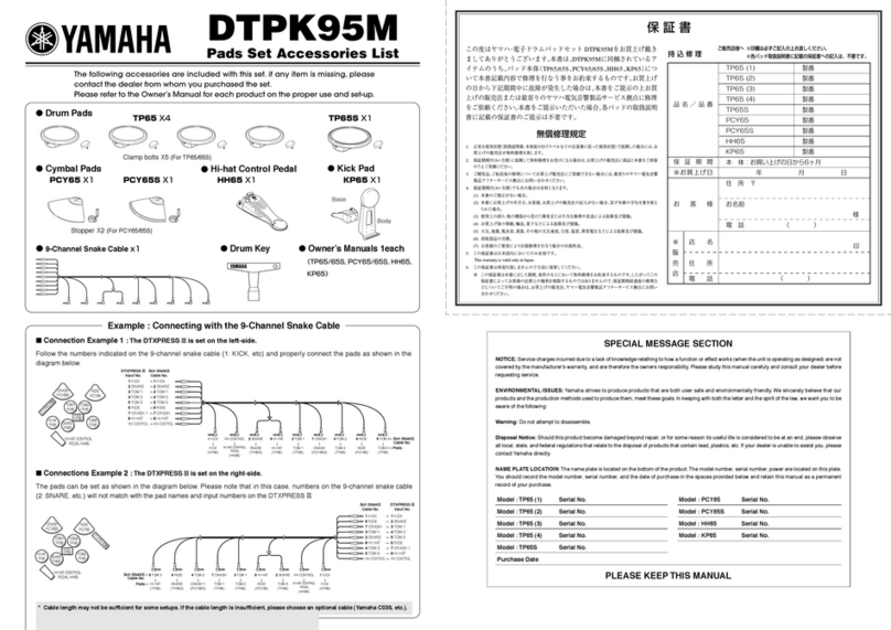 Yamaha DTPK95M User manual