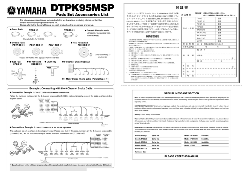 Yamaha DTPK95MSP User manual