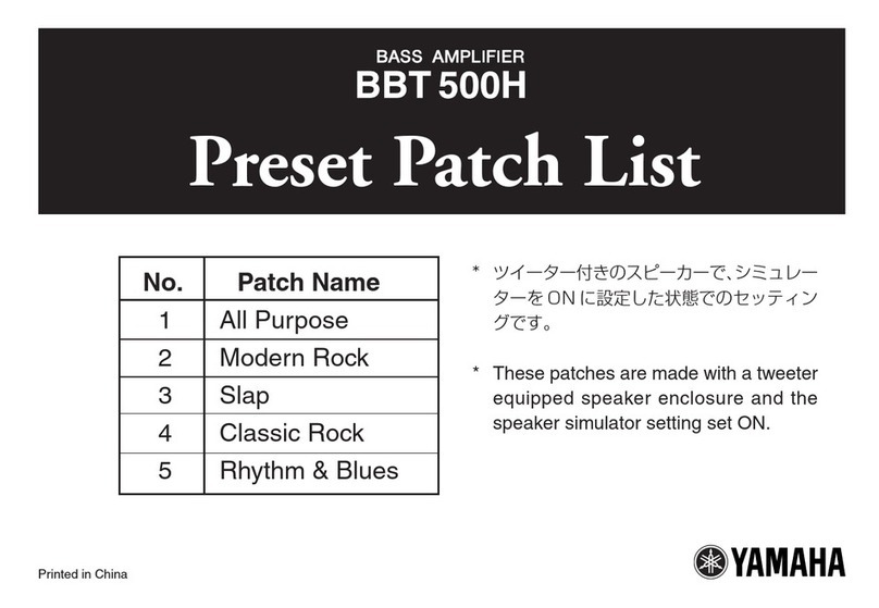 Yamaha BBT 500H User manual Yamaha BBT 500H User manual