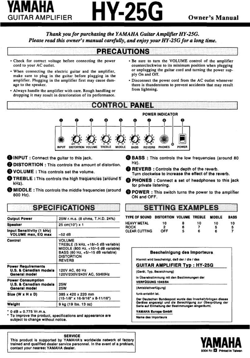 Yamaha HY-25G User manual